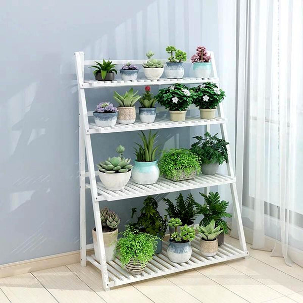 White Bamboo Plant Shelve