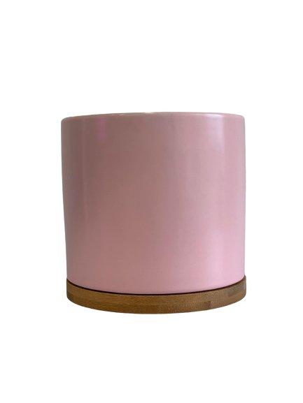 3.5” Cylinder Porcelain Pot with Catchplate