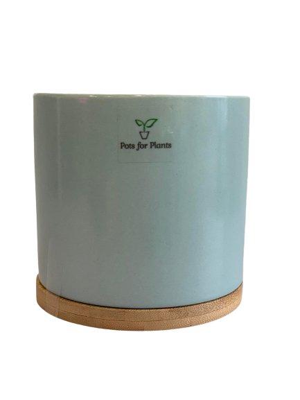 3.5” Cylinder Porcelain Pot with Catchplate