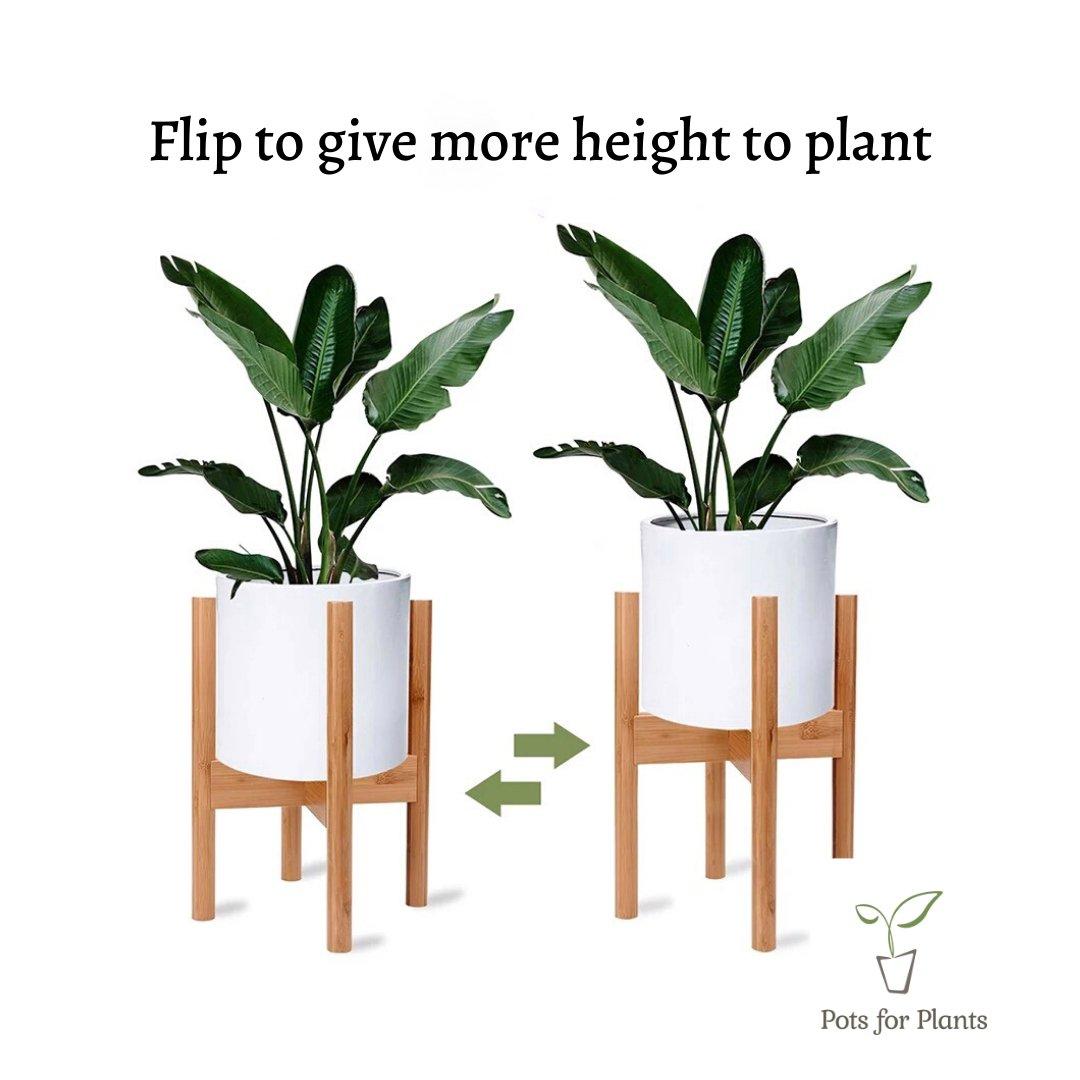 8 inches to 12 inches Adjustable Bamboo Plant Stand