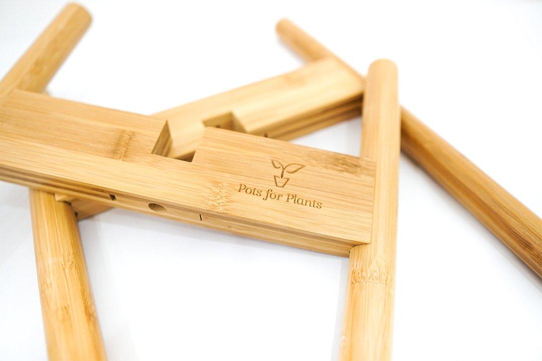 8 inches to 12 inches Adjustable Bamboo Plant Stand