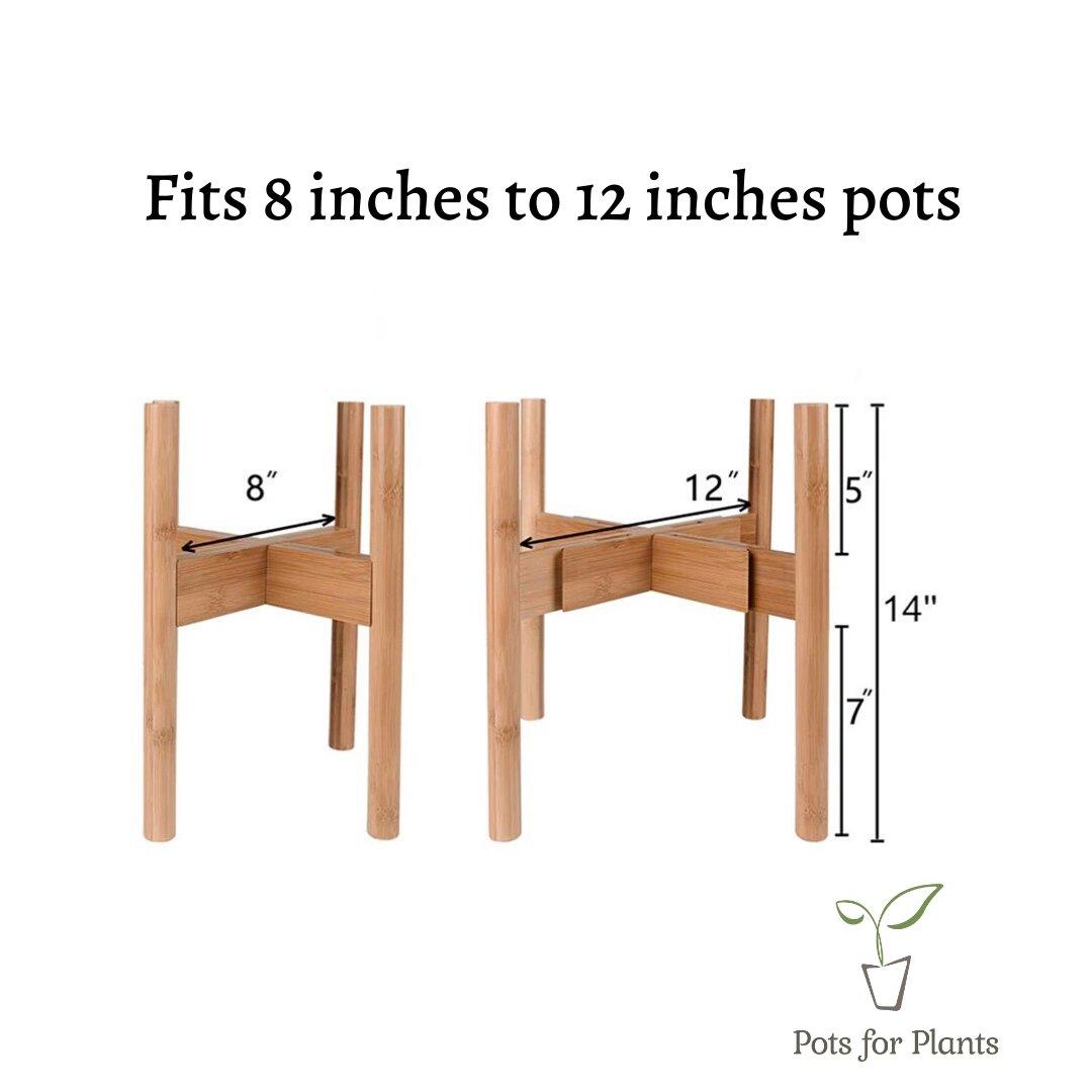 8 inches to 12 inches Adjustable Bamboo Plant Stand