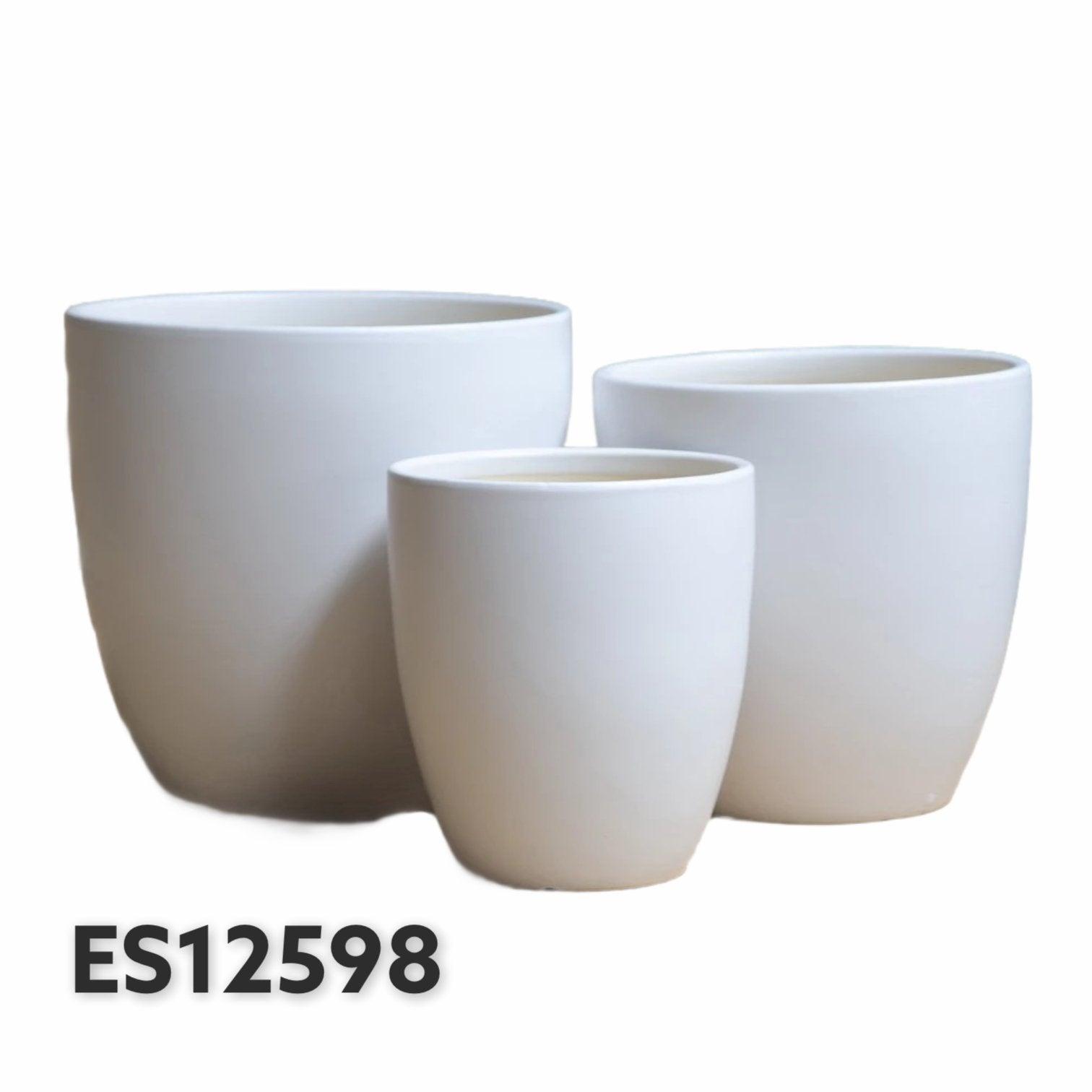 ES1259 Cup Shaped Glazed Clay Ceramic Floor Pot