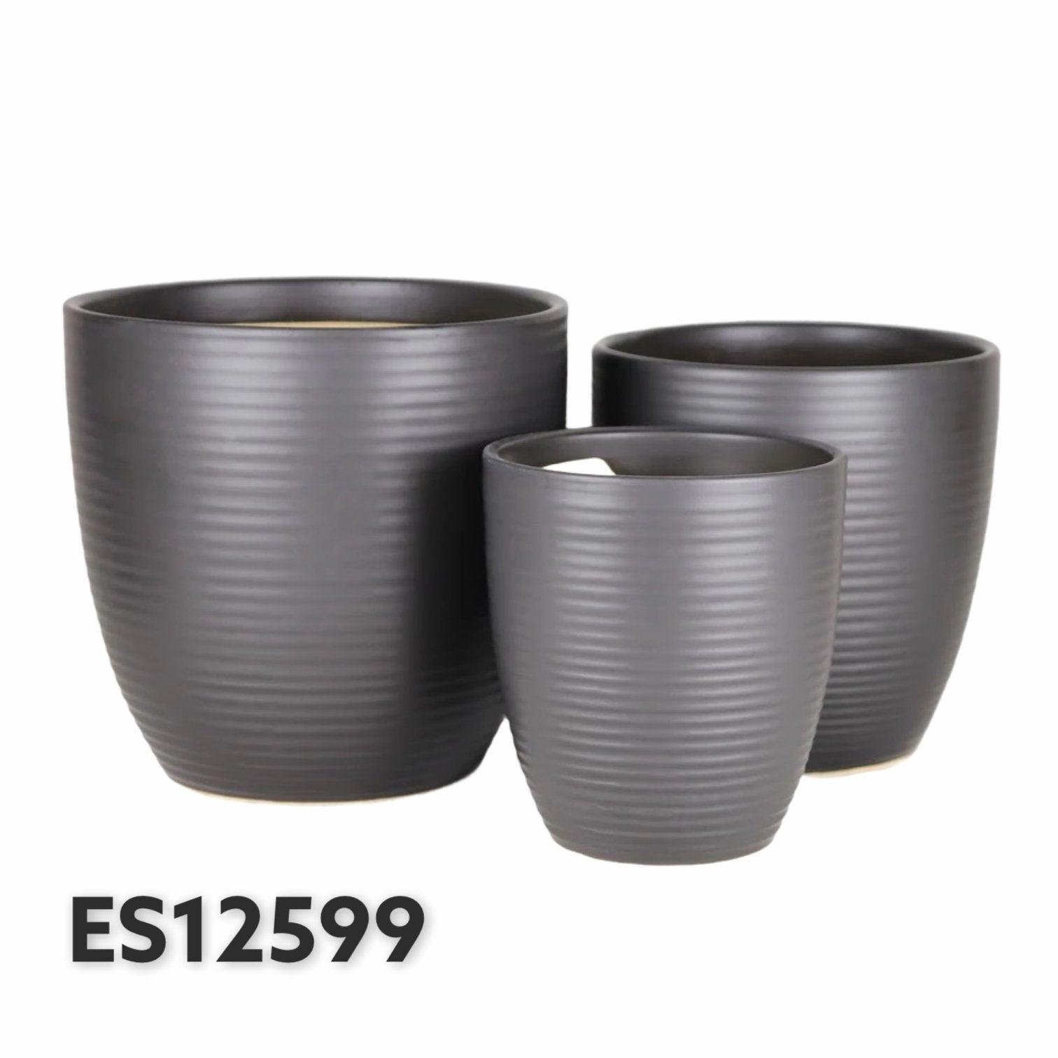 ES1259 Cup Shaped Glazed Clay Ceramic Floor Pot