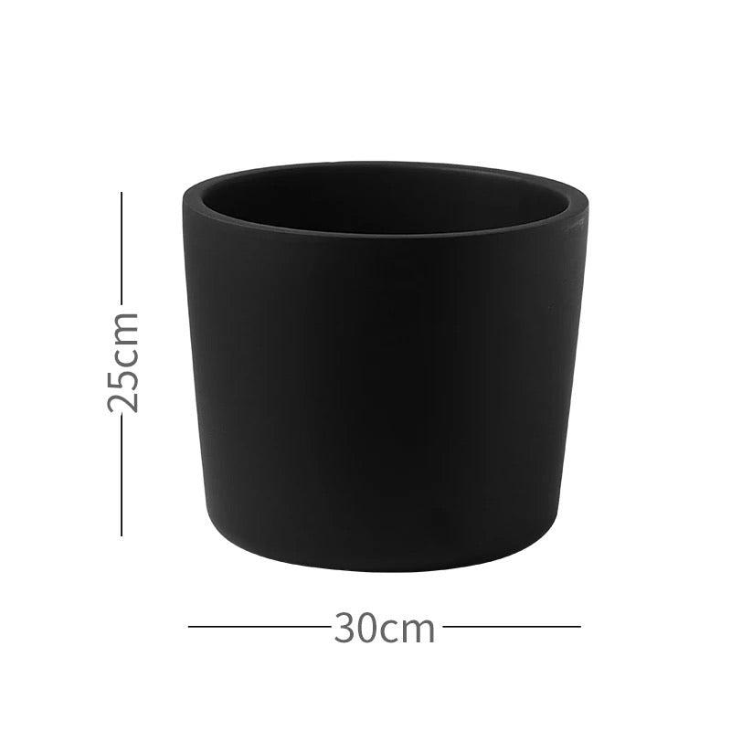 Simple Big Cylinder Floor Large Ceramic Pot with Saucer