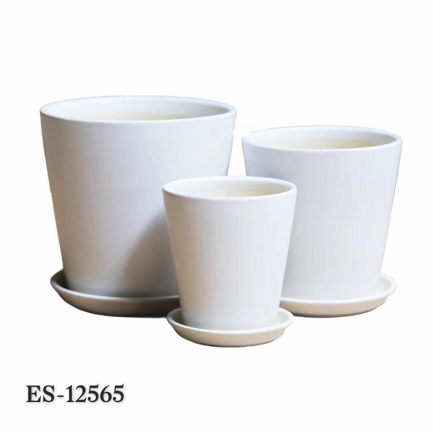 ES1256 Cone Shaped Glazed Clay Earthenware Ceramic Desk Pot