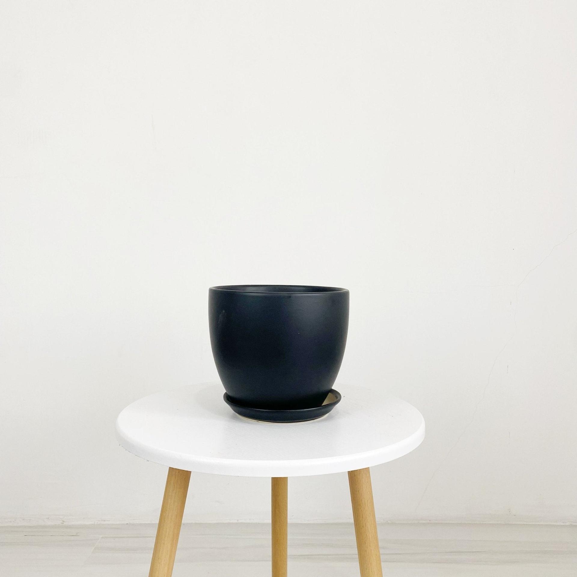 Cup Shaped Glazed Clay Earthenware Ceramic Desk Pot