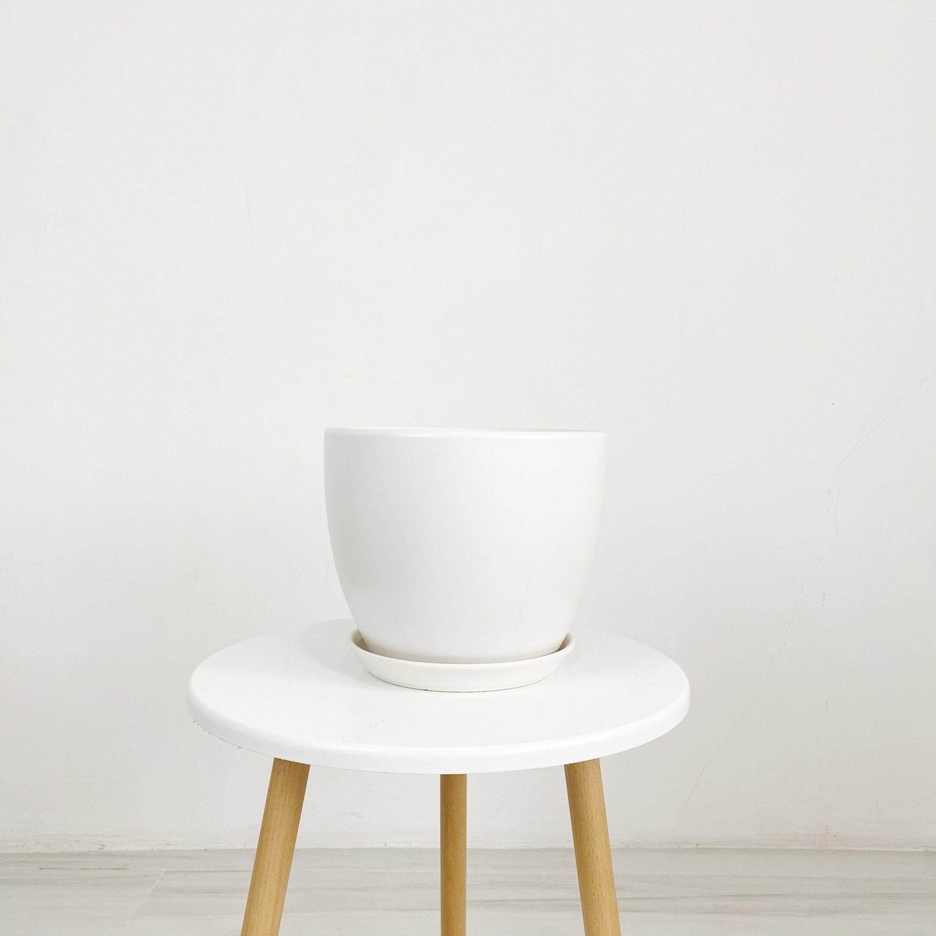 Cup Shaped Glazed Clay Earthenware Ceramic Desk Pot