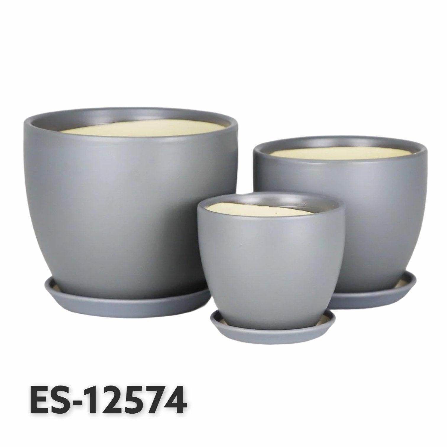 Cup Shaped Glazed Clay Earthenware Ceramic Desk Pot