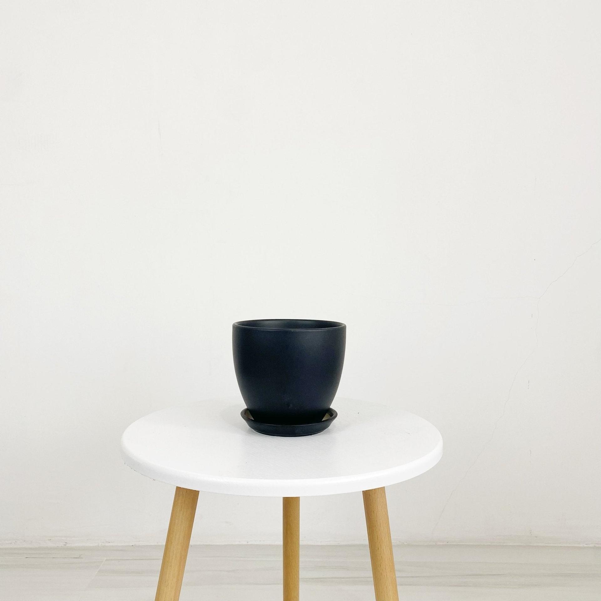 Cup Shaped Glazed Clay Earthenware Ceramic Desk Pot
