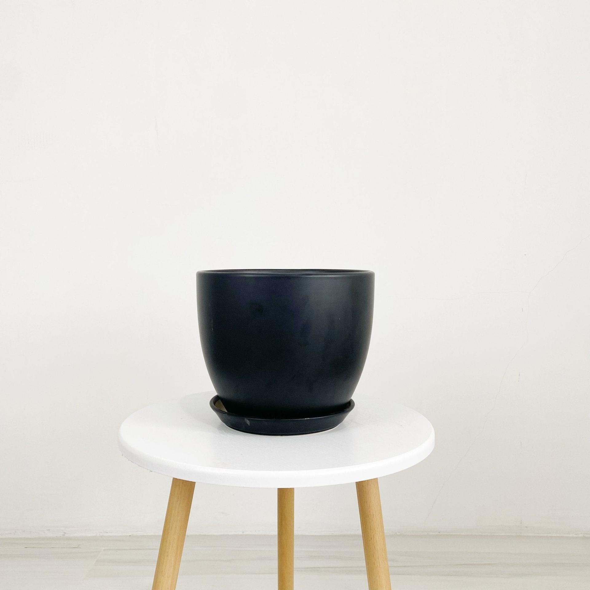 Cup Shaped Glazed Clay Earthenware Ceramic Desk Pot
