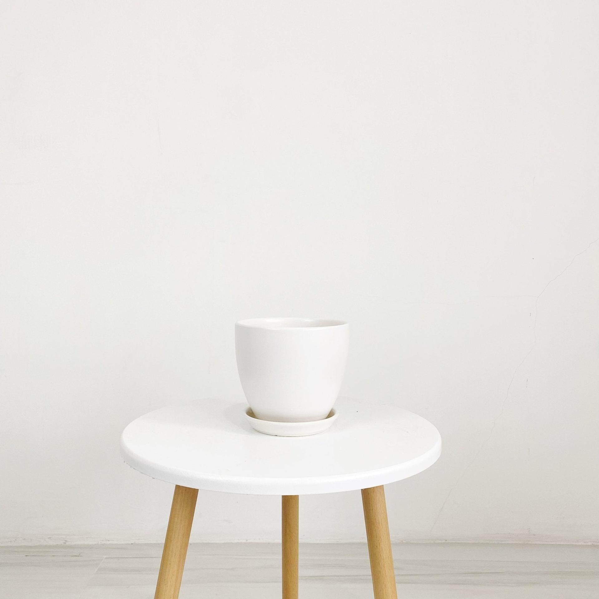 Cup Shaped Glazed Clay Earthenware Ceramic Desk Pot