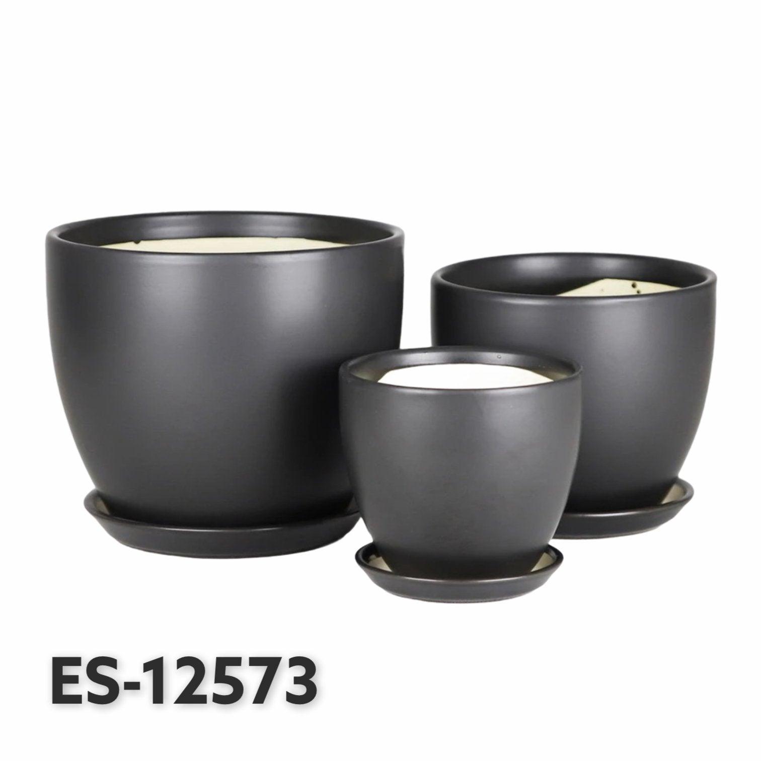 Cup Shaped Glazed Clay Earthenware Ceramic Desk Pot