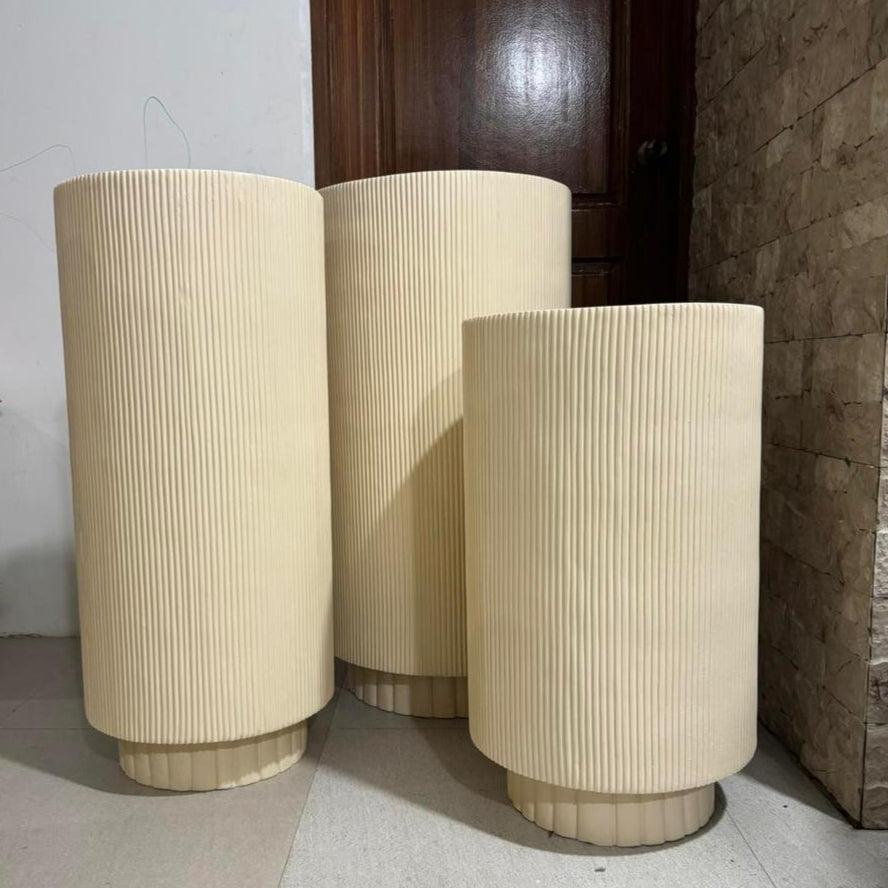 FREYJA Fluted Fiberglass Planters