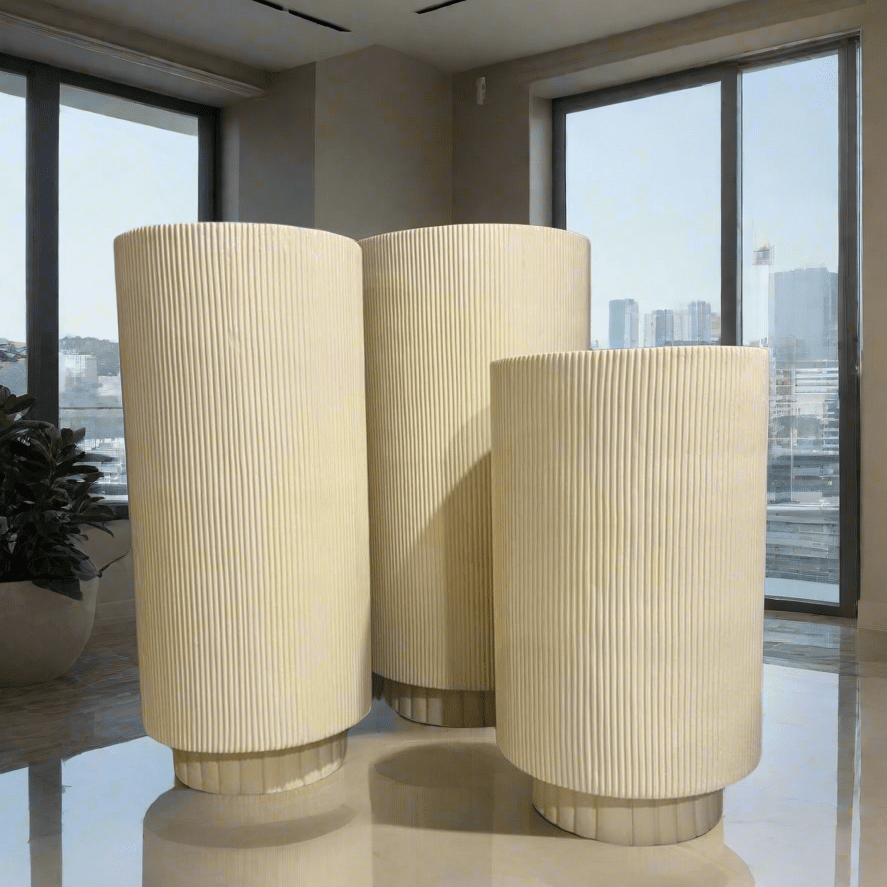 FREYJA Fluted Fiberglass Planters