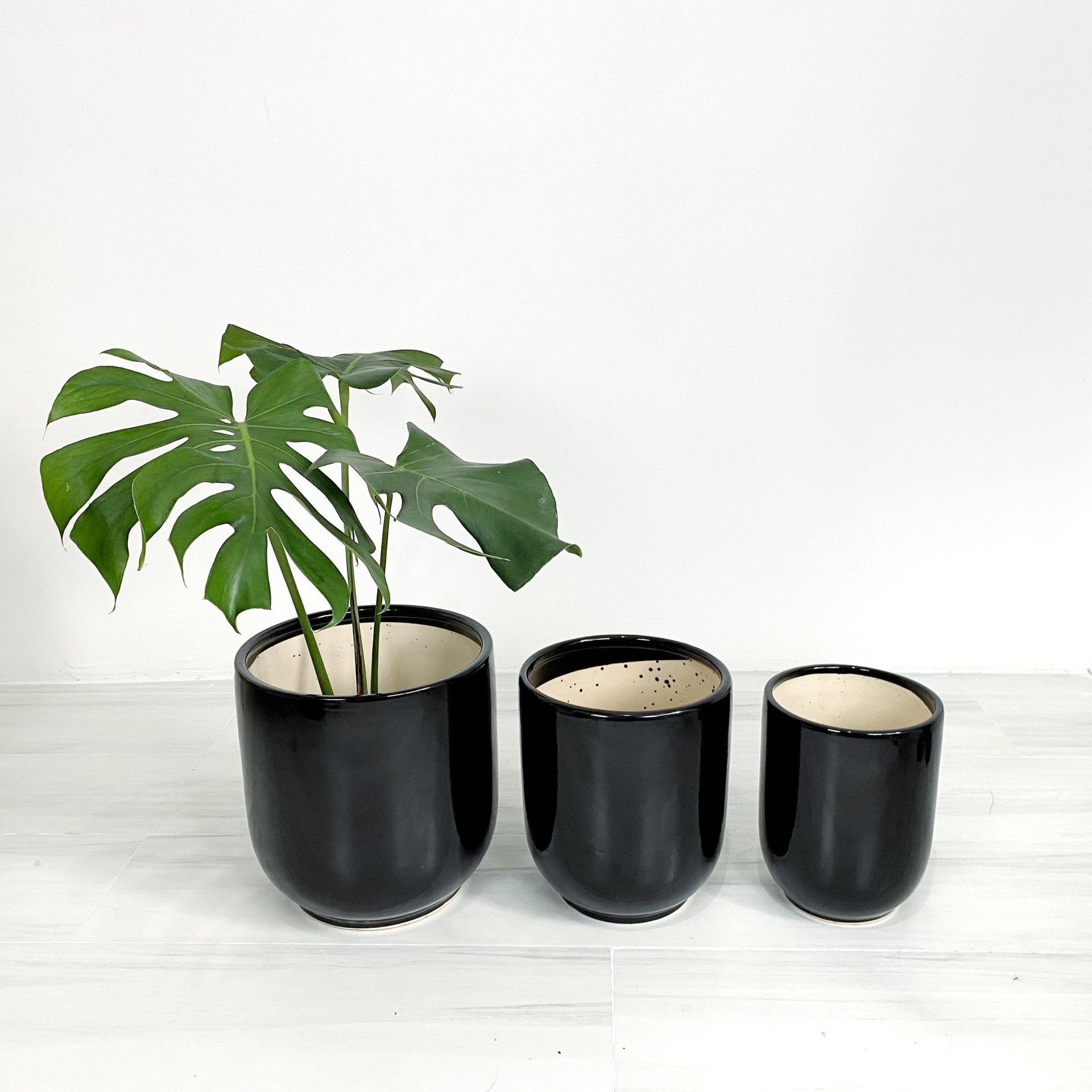 ES1260 Round Glazed Clay Earthenware Ceramic Floor Pots