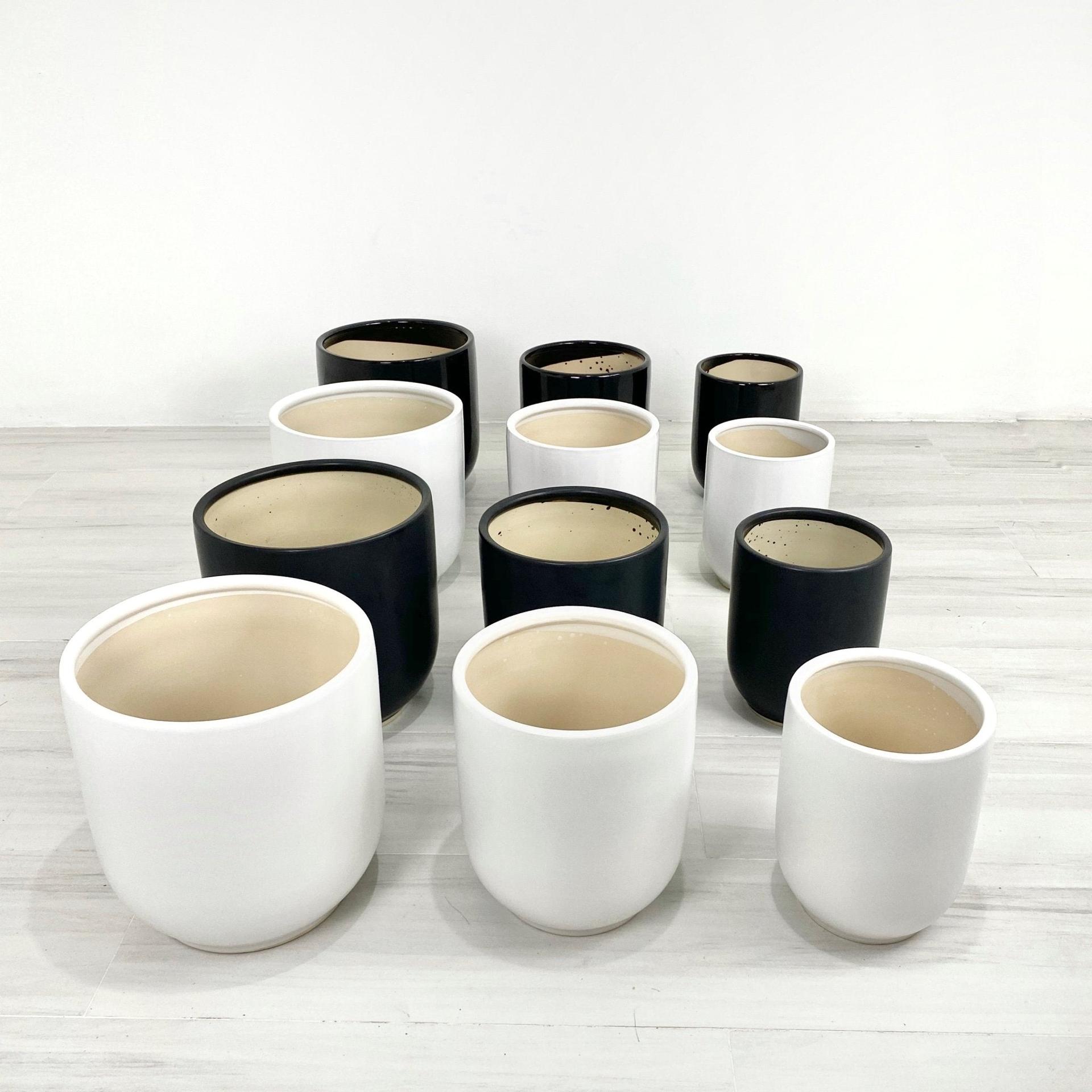 ES1260 Round Glazed Clay Earthenware Ceramic Floor Pots