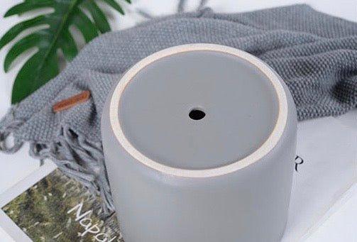 Matte Finish Porcelain CYLINDER Ceramic Pot with Ceramic Saucer