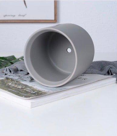 Matte Finish Porcelain SQUARE Ceramic Pot with Ceramic Saucer