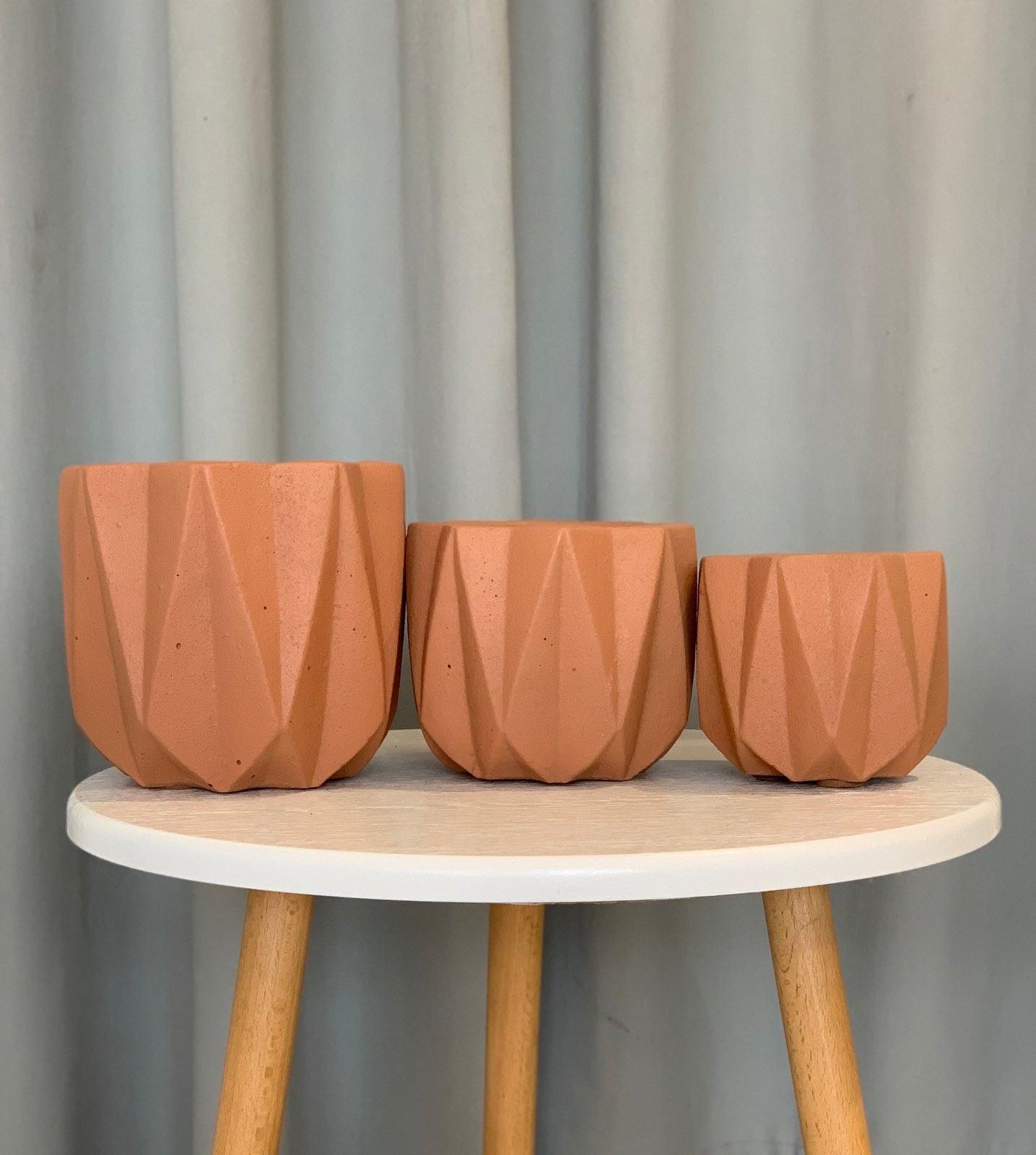 Nordic Concrete Geometric Planter Pot
