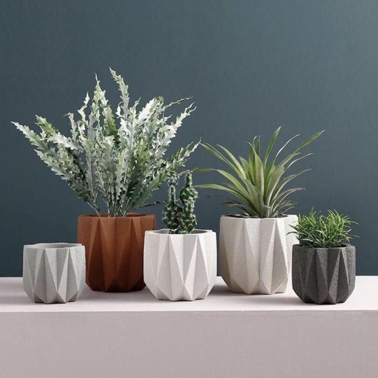 Nordic Concrete Geometric Planter Pot
