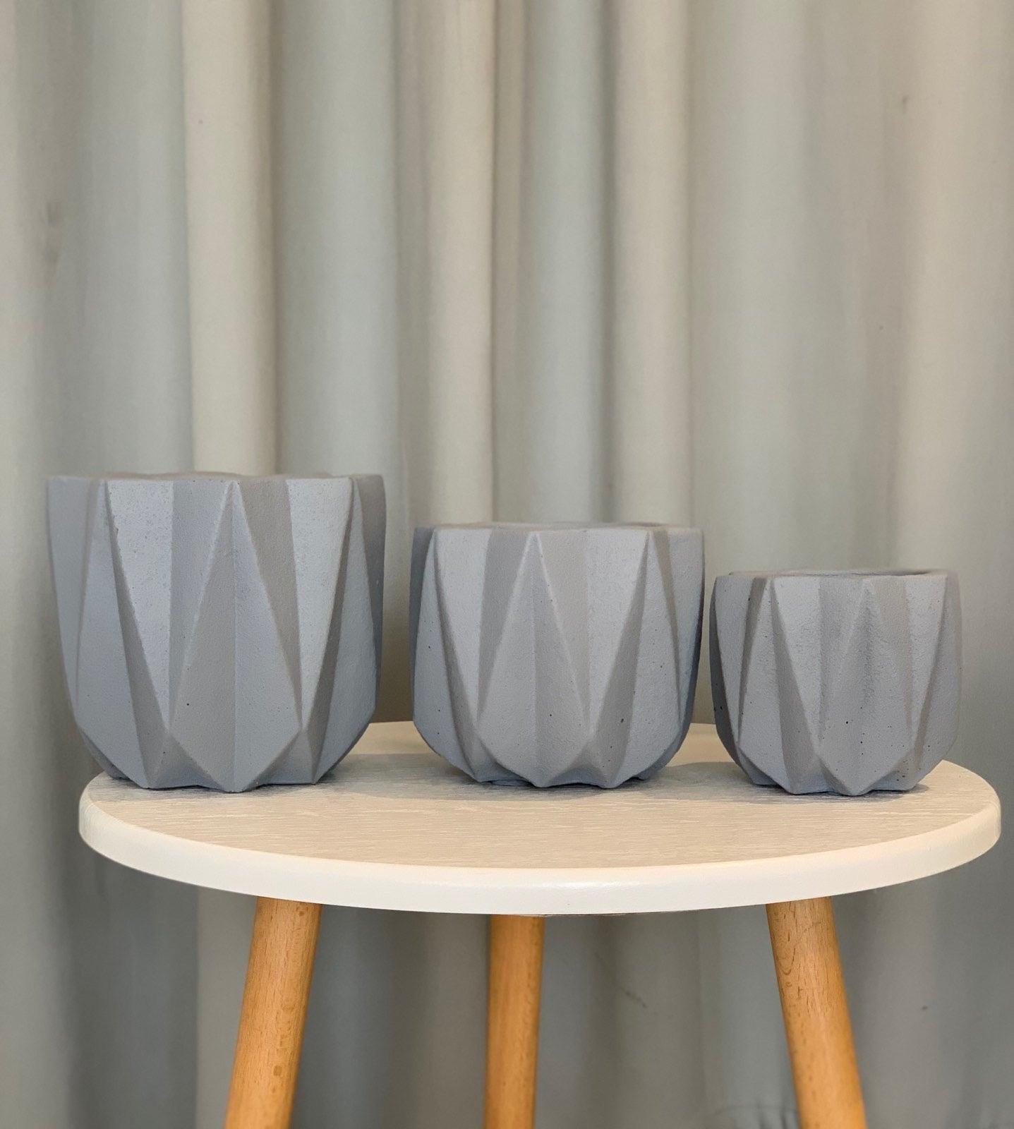 Nordic Concrete Geometric Planter Pot