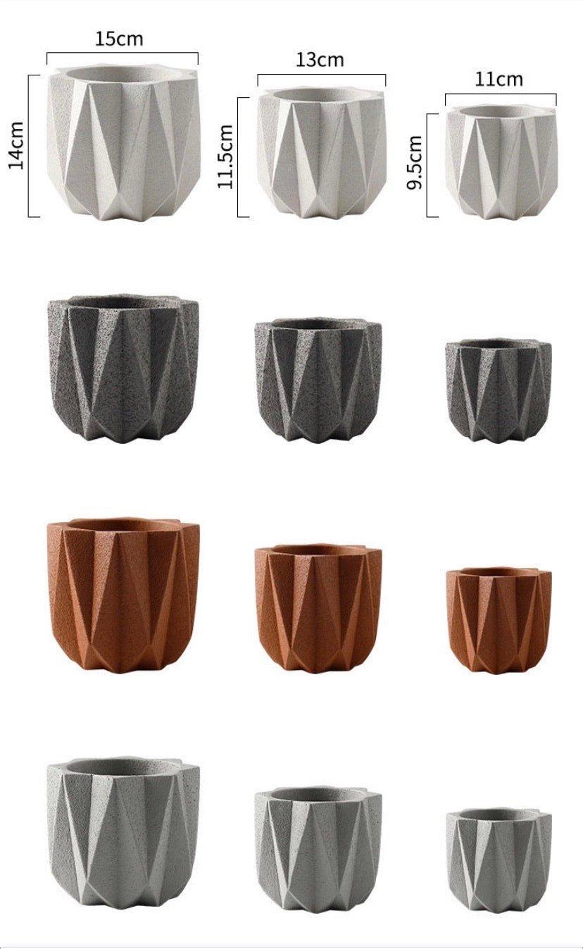 Nordic Concrete Geometric Planter Pot