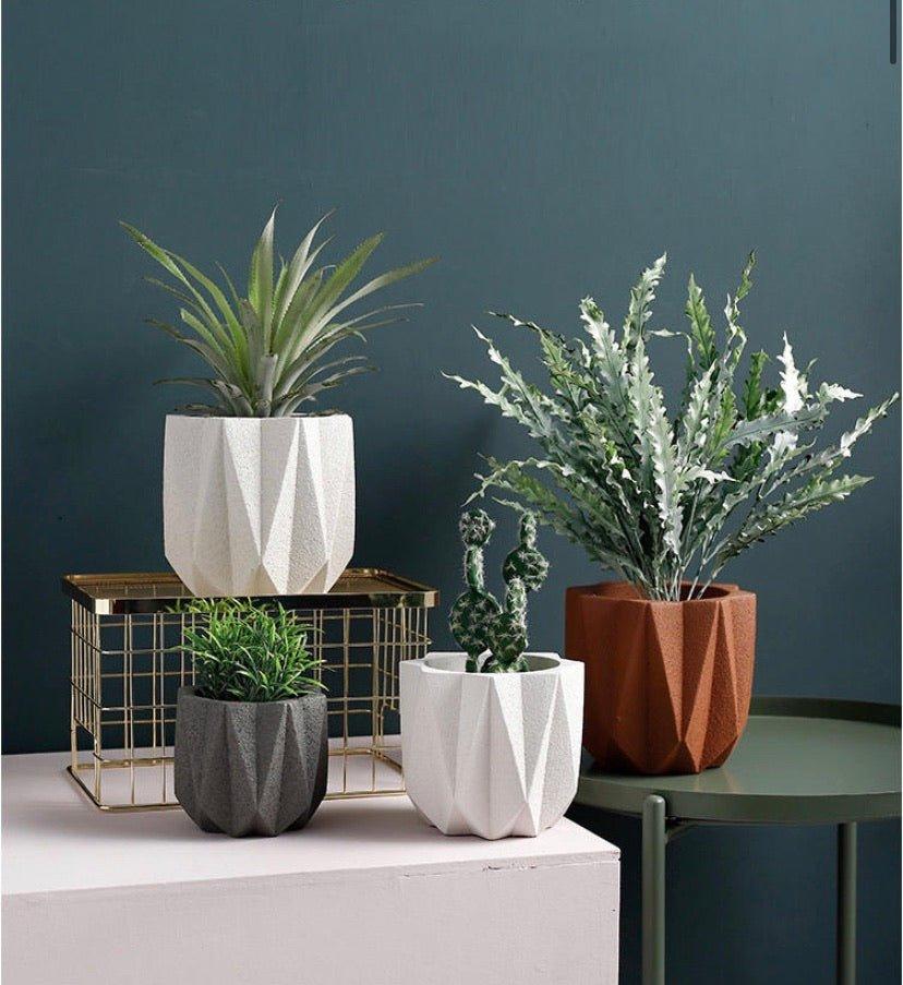 Nordic Concrete Geometric Planter Pot