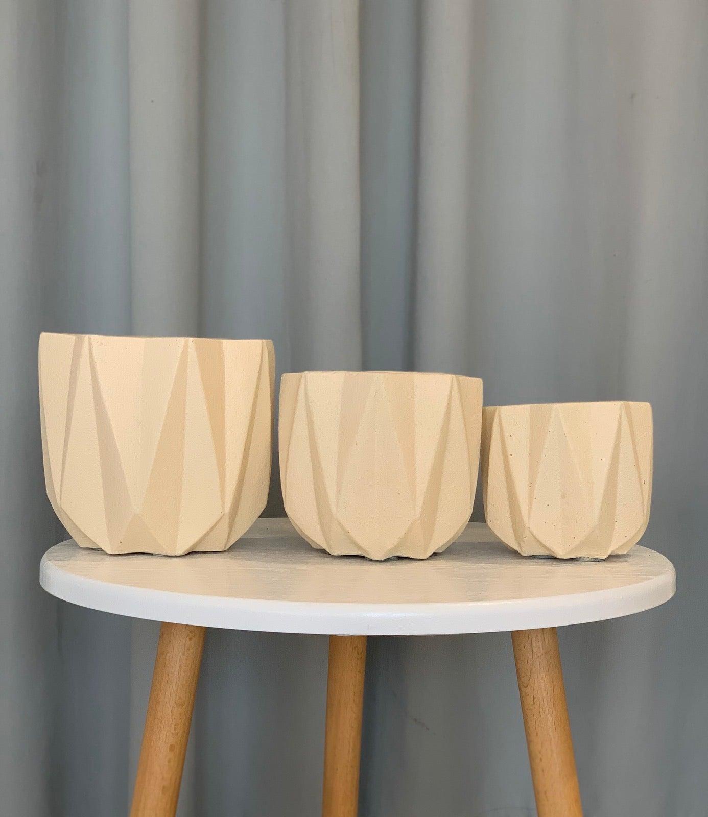 Nordic Concrete Geometric Planter Pot