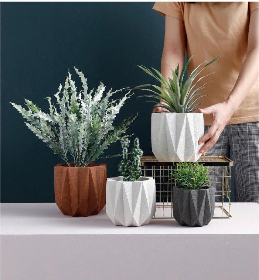 Nordic Concrete Geometric Planter Pot