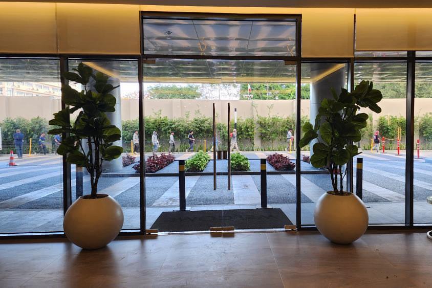 Orb Fiberglass Planter