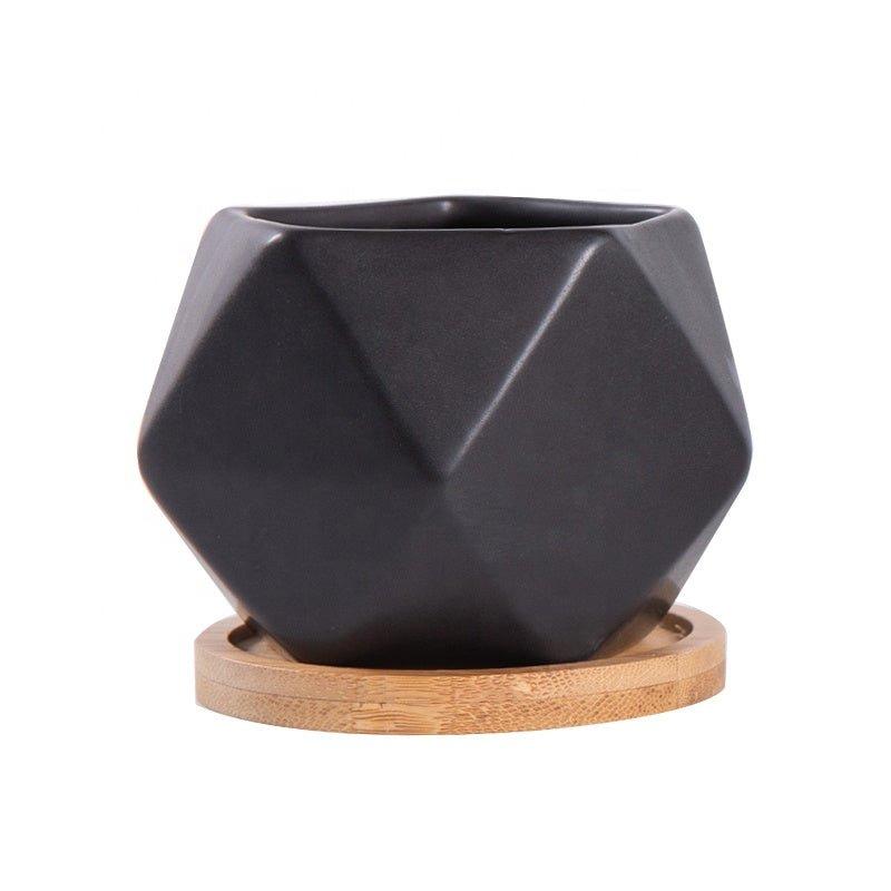 Pentagon Mouth Porcelain Succulent Pot (Set of Three)