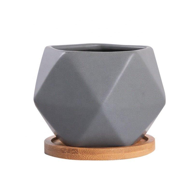 Pentagon Mouth Porcelain Succulent Pot (Set of Three)