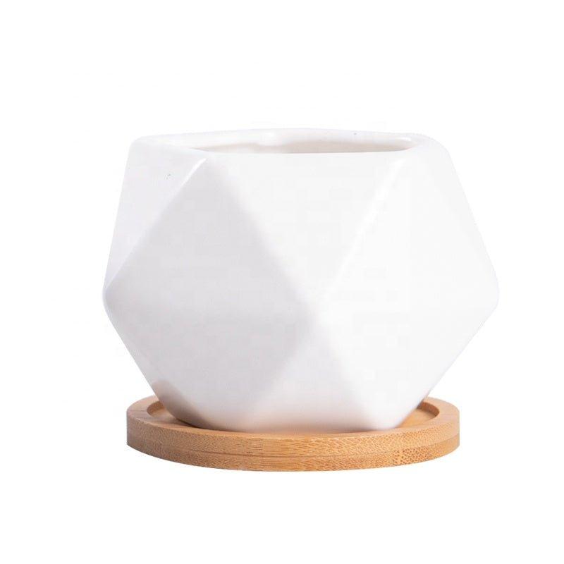 Pentagon Mouth Porcelain Succulent Pot (Set of Three)