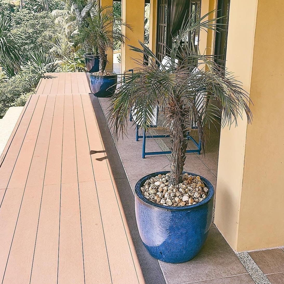 Round Blue Vietnam Earthenware Ceramic Planter