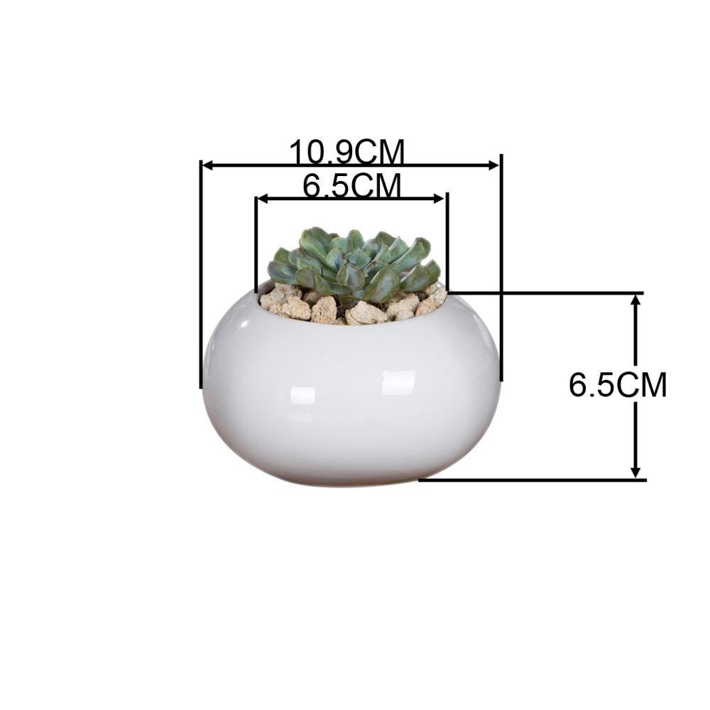 Roundish Square Porcelain Ceramic Succulent Desk Pot