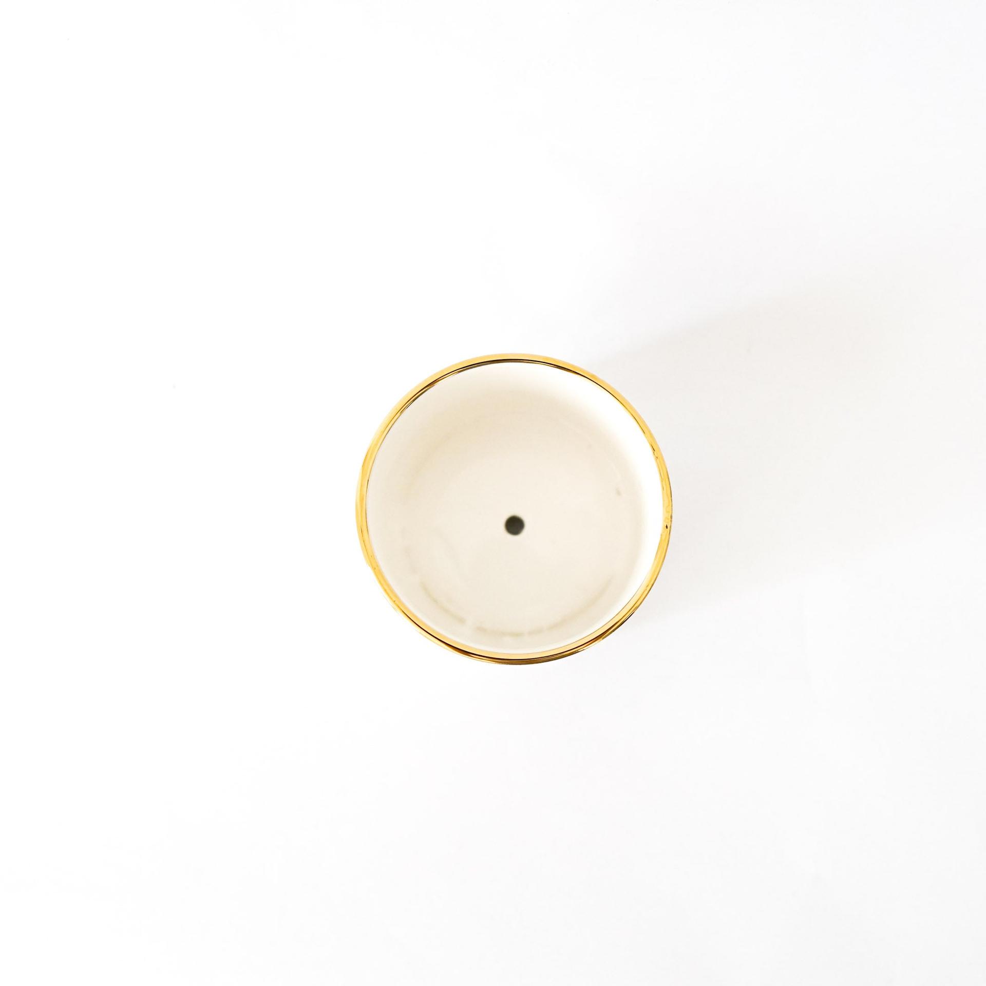 Set of Three Marble Finish Porcelain Ceramic Pots with Iron Stand