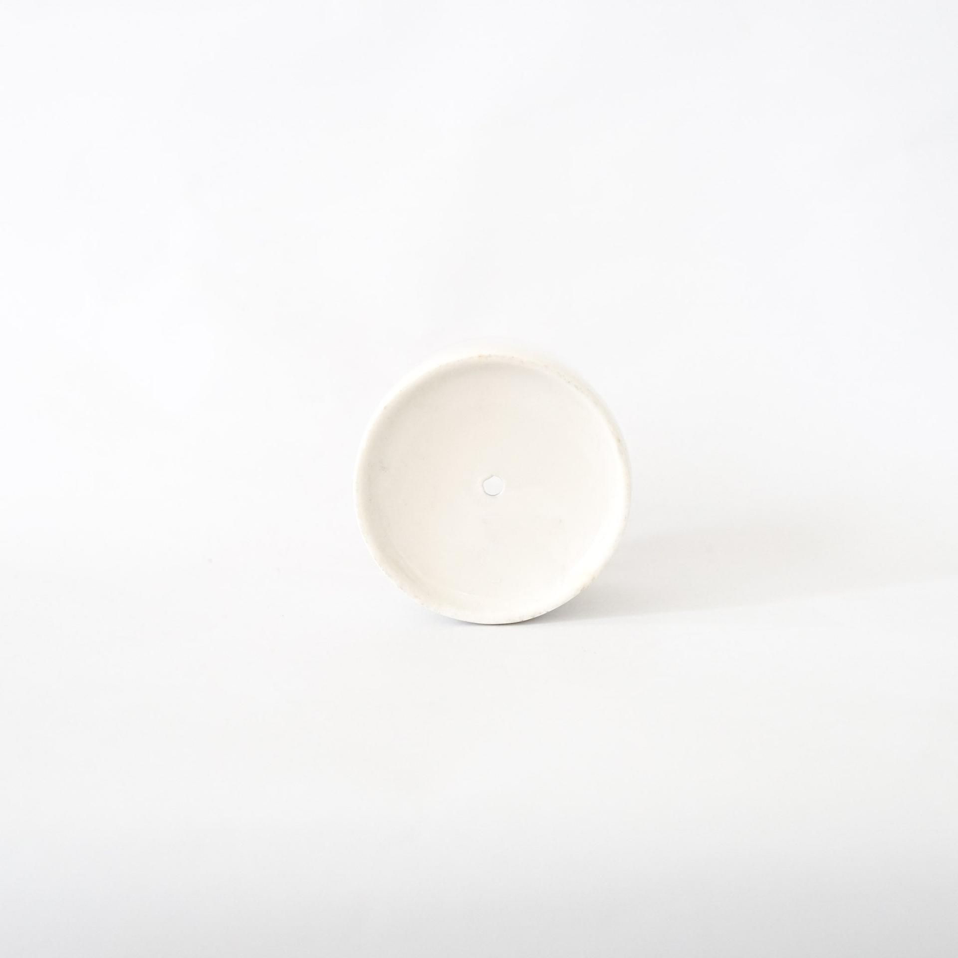 Set of Three Marble Finish Porcelain Ceramic Pots with Iron Stand