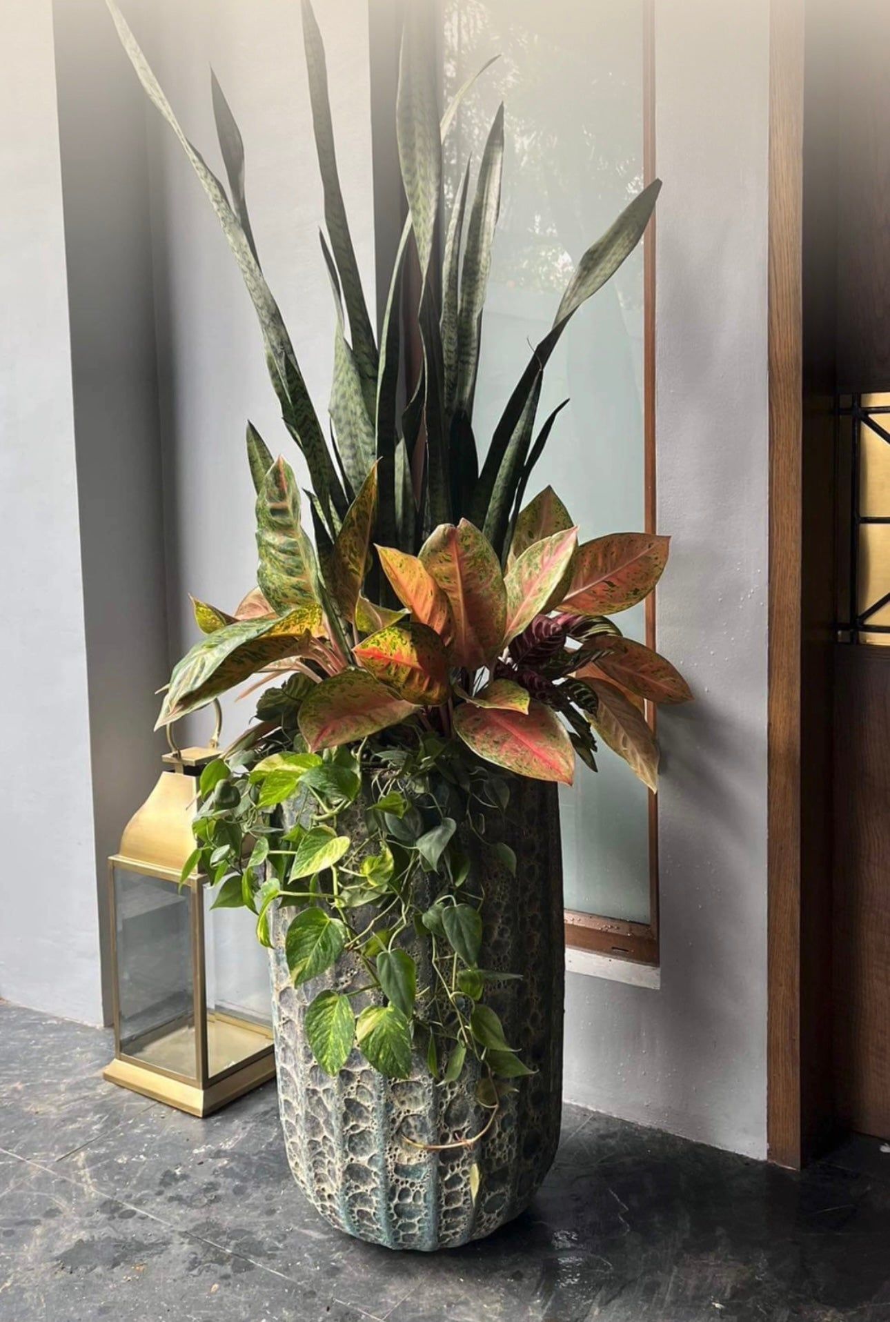 Tall Atlantis Ridge Vietnam Ceramic Planter