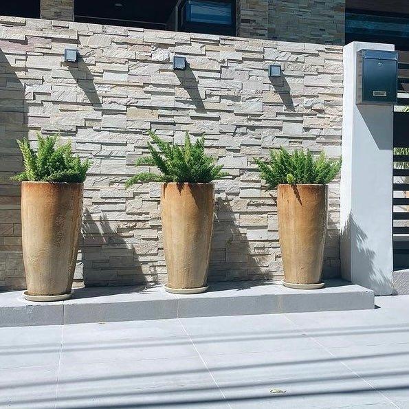 Tall Yellow Glazed Vietnam Earthenware Planter