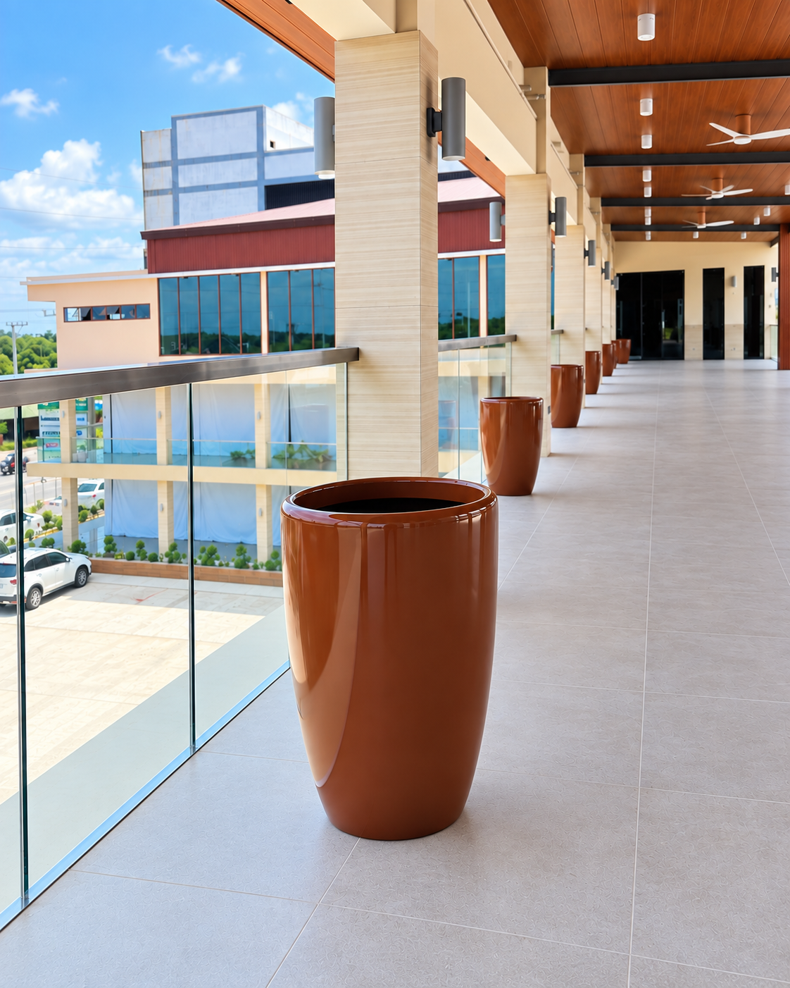 Venetian Tall Fiberglass Planter