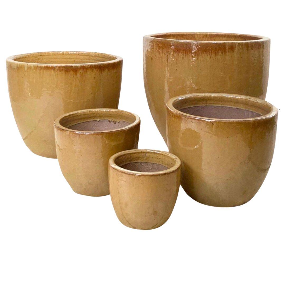 Yellow Vietnam Earthenware Ceramic Planter